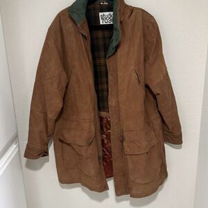 Vintage 90s Studio 7036 Men’s Tartan Lined Full Zipper Suede Leather Jacket XL